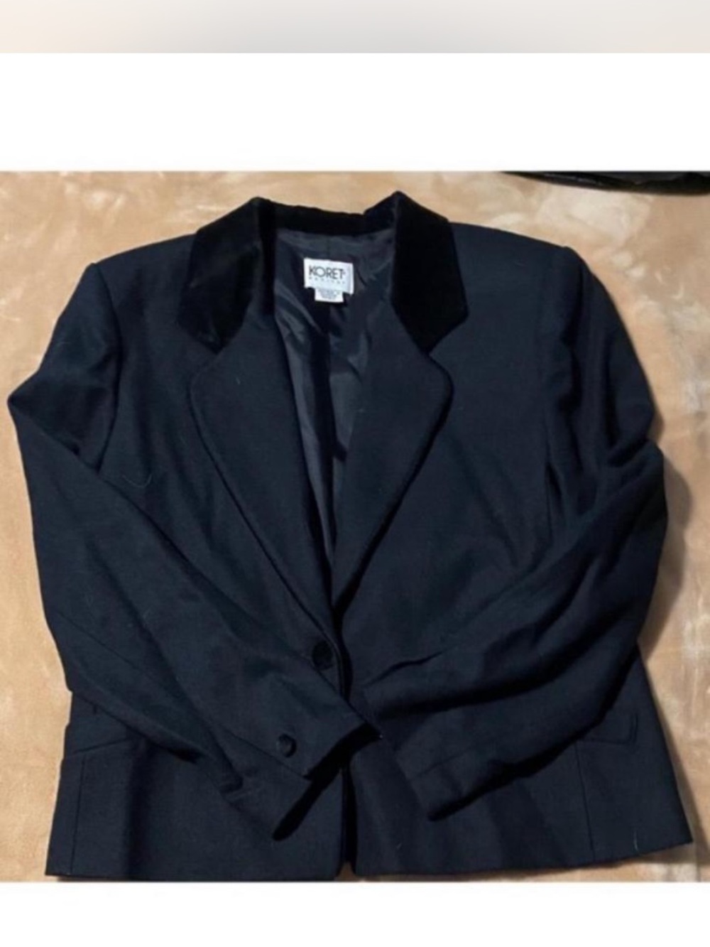 Koret Black Blazer with Velvet Collar Sz SP